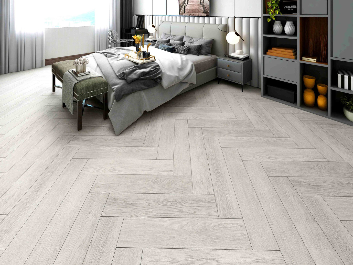 Calitex Wood Scraped Oak visgraat PVC klik – van iVloer Vianen