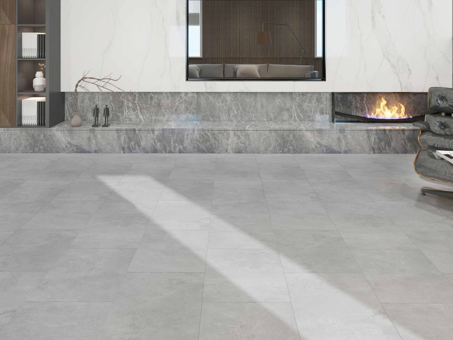 Calitex Stone Concrete Light PVC tegel Klik – van iVloer Vianen