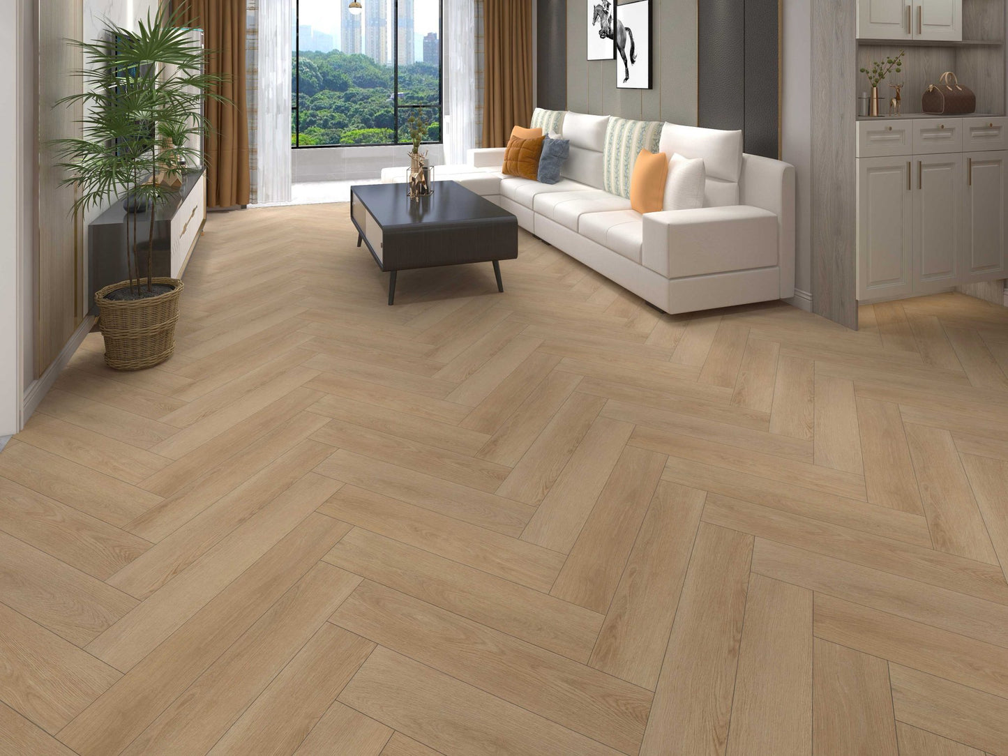 Calitex Wood Cambridge Oak visgraat PVC klik